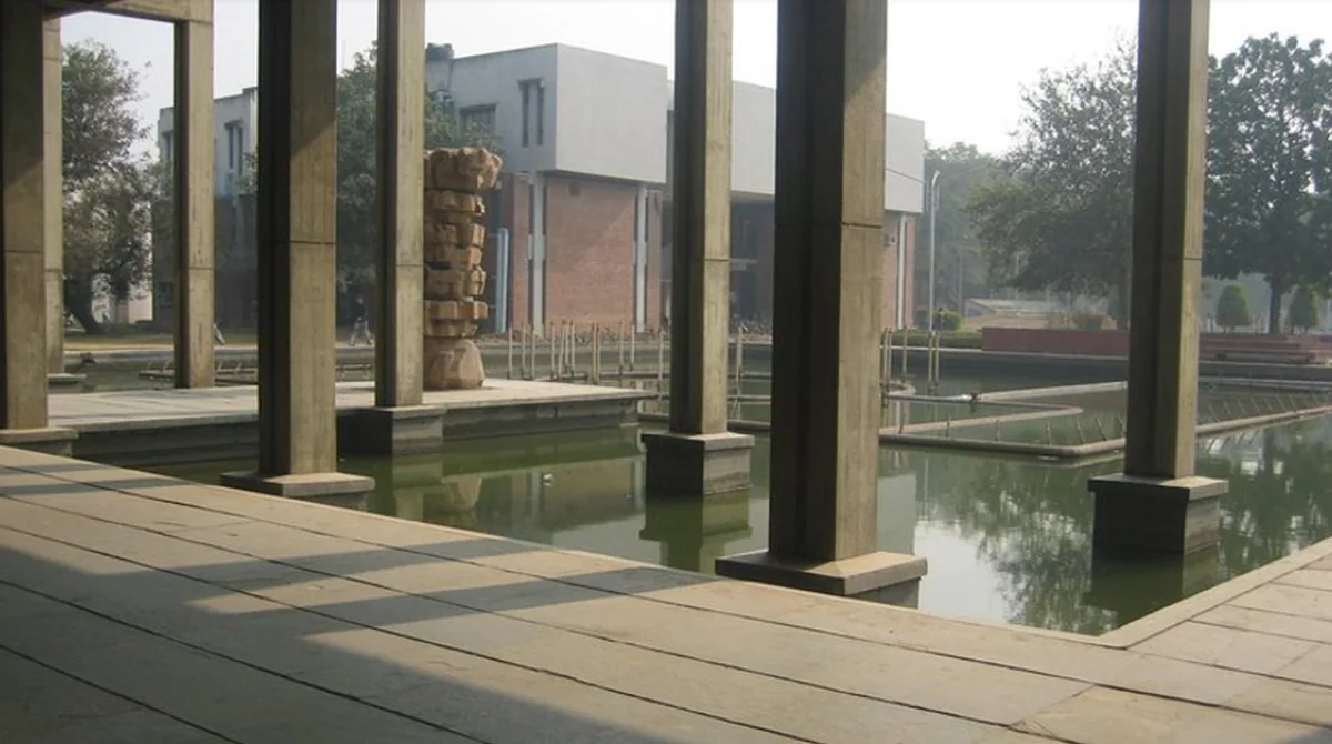 IIT Kanpur campus courtyard and reflecting pool, India